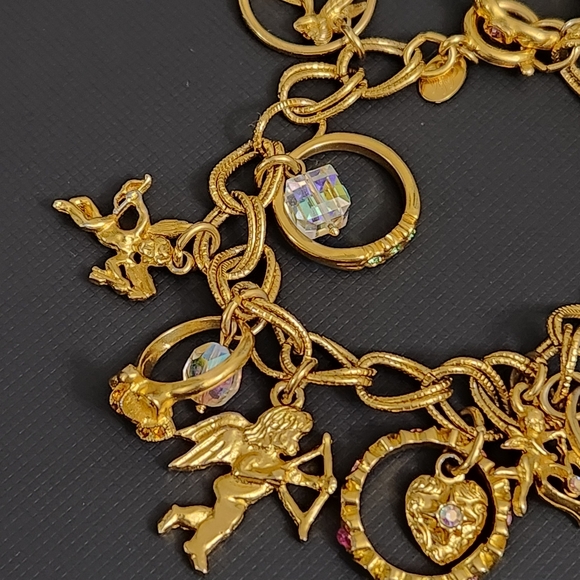 Kirks Folly charms cherub/cupid ring charm bracelet - Picture 3 of 5